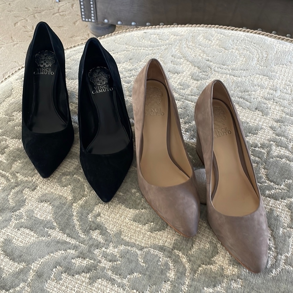 Vince Camuto Suede Block Heels 2 pairs